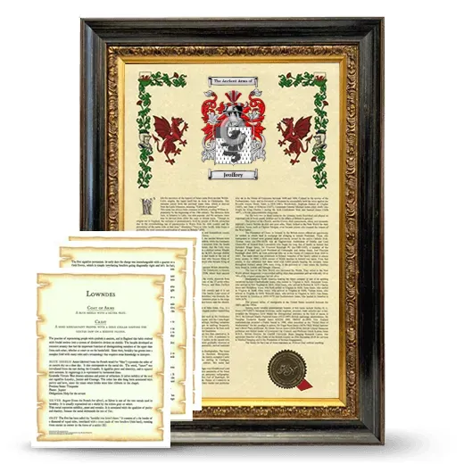 Jeoffrey Framed Armorial History and Symbolism - Heirloom