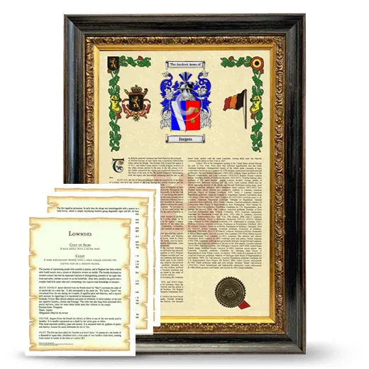 Jurgen Framed Armorial History and Symbolism - Heirloom