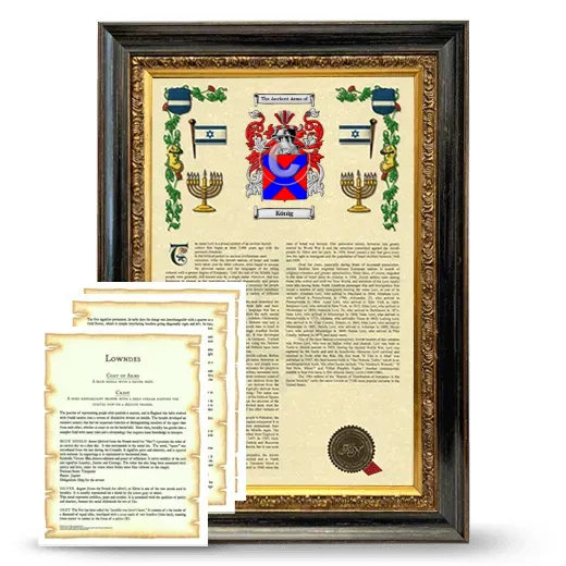 König Framed Armorial History and Symbolism - Heirloom