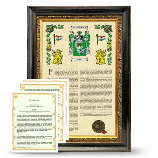 Koke Framed Armorial History and Symbolism - Heirloom