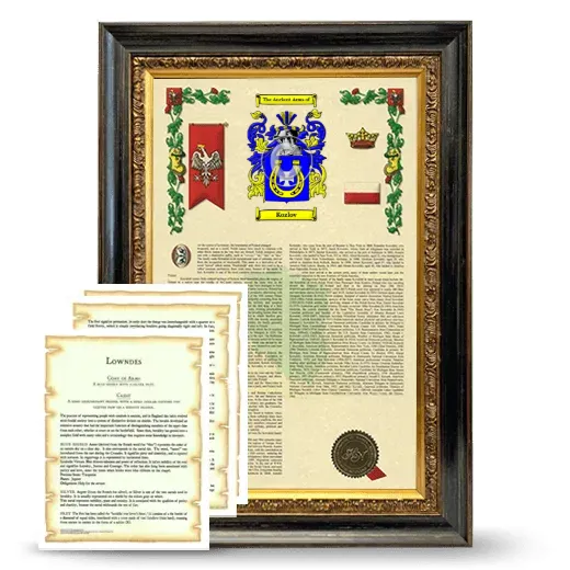Kozlov Framed Armorial History and Symbolism - Heirloom