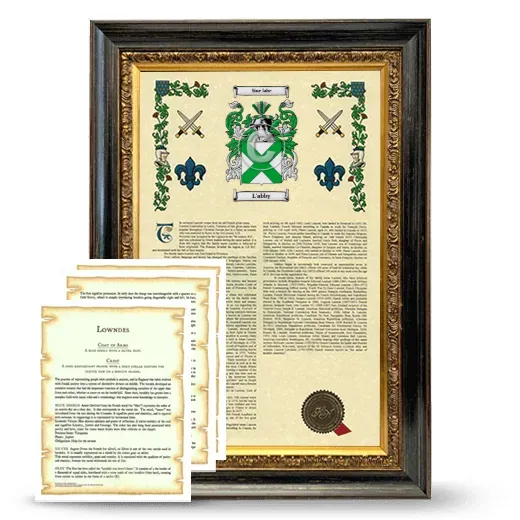 L'abby Framed Armorial History and Symbolism - Heirloom