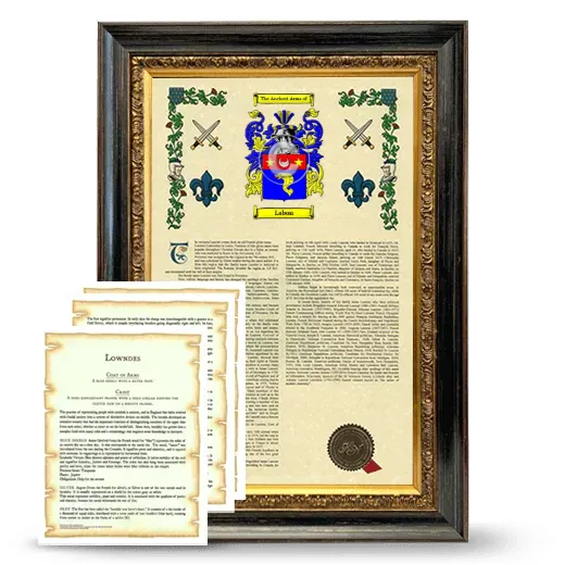 Labon Framed Armorial History and Symbolism - Heirloom
