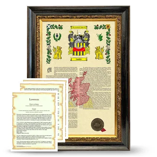 Lander Framed Armorial History and Symbolism - Heirloom