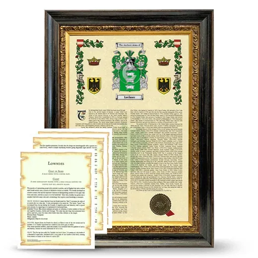 Lechner Framed Armorial History and Symbolism - Heirloom