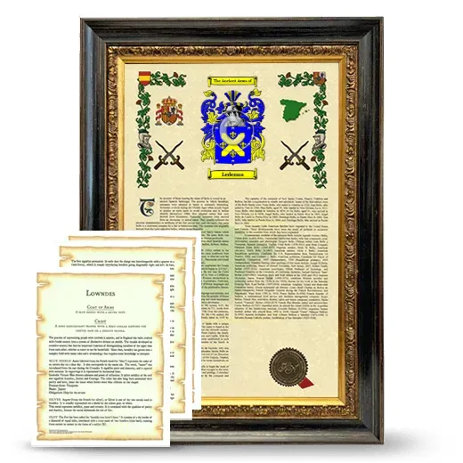 Ledezma Framed Armorial History and Symbolism - Heirloom