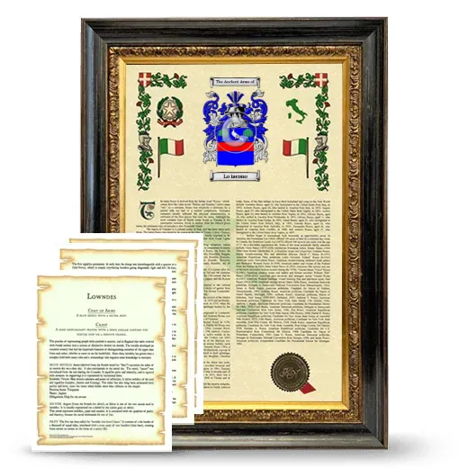 Lo iacono Framed Armorial History and Symbolism - Heirloom