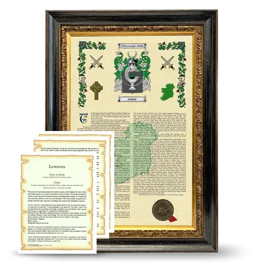 Lowry Framed Armorial History and Symbolism - Heirloom