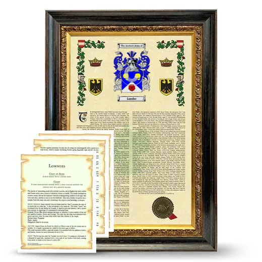 Lueder Framed Armorial History and Symbolism - Heirloom