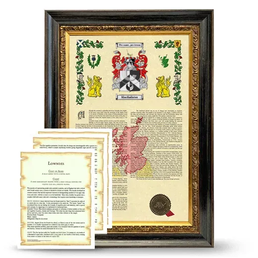 MacKalister Framed Armorial History and Symbolism - Heirloom