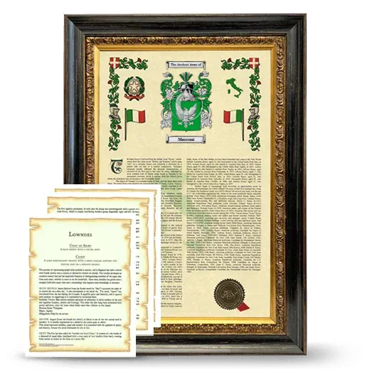 Marconi Framed Armorial History and Symbolism - Heirloom