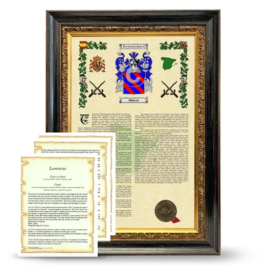 Marcos Framed Armorial History and Symbolism - Heirloom