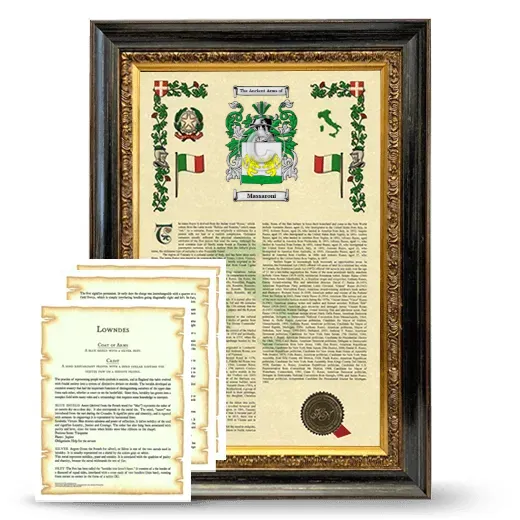 Massaroni Framed Armorial History and Symbolism - Heirloom