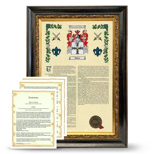 Mateo Framed Armorial History and Symbolism - Heirloom