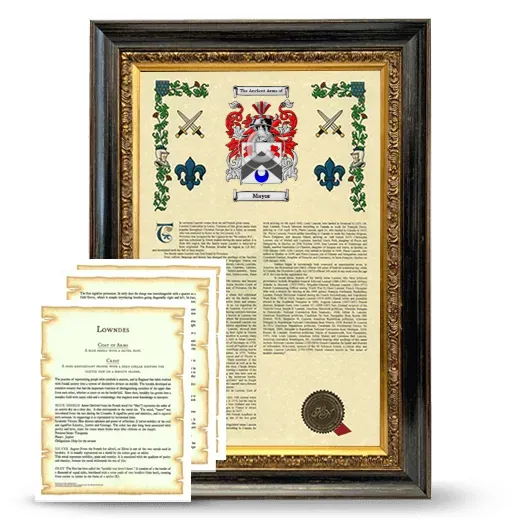 Mayor Framed Armorial History and Symbolism - Heirloom