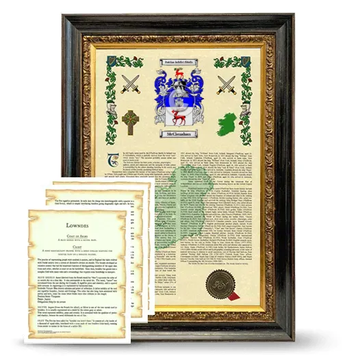 McClenahan Framed Armorial History and Symbolism - Heirloom