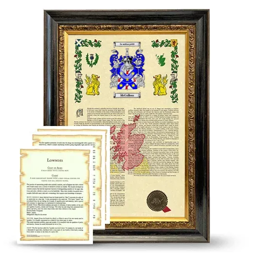 McCullom Framed Armorial History and Symbolism - Heirloom