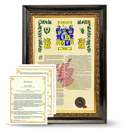 McDill Framed Armorial History and Symbolism - Heirloom