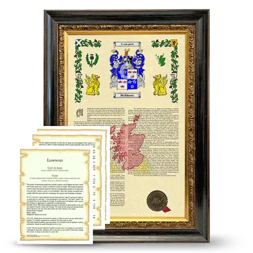 McKinney Framed Armorial History and Symbolism - Heirloom