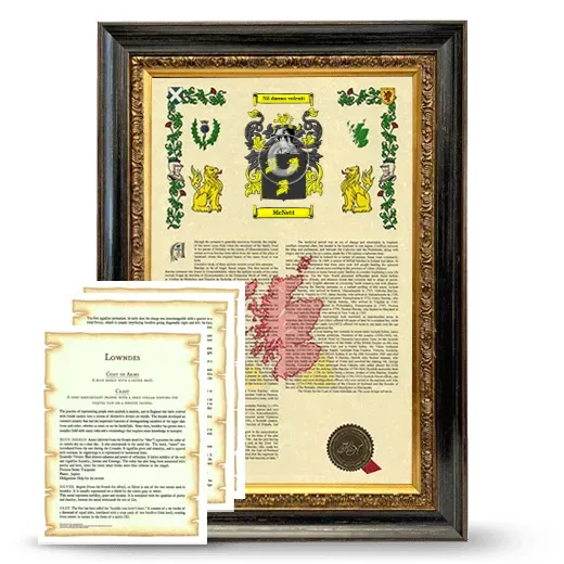 McNett Framed Armorial History and Symbolism - Heirloom