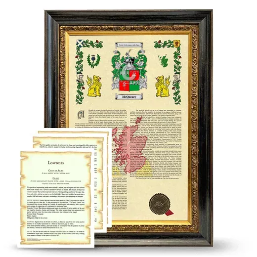 McQueary Framed Armorial History and Symbolism - Heirloom