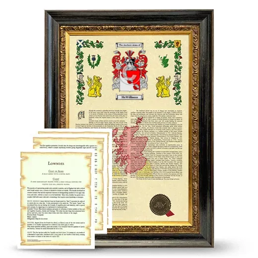 McWilliams Framed Armorial History and Symbolism - Heirloom