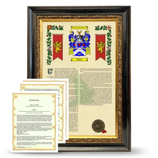 Meese Framed Armorial History and Symbolism - Heirloom