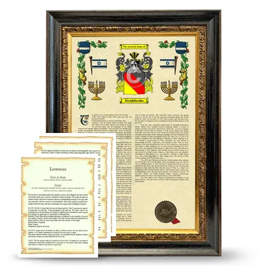 Mendelssohn Framed Armorial History and Symbolism - Heirloom