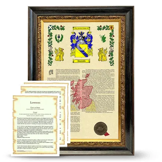 Menteith Framed Armorial History and Symbolism - Heirloom