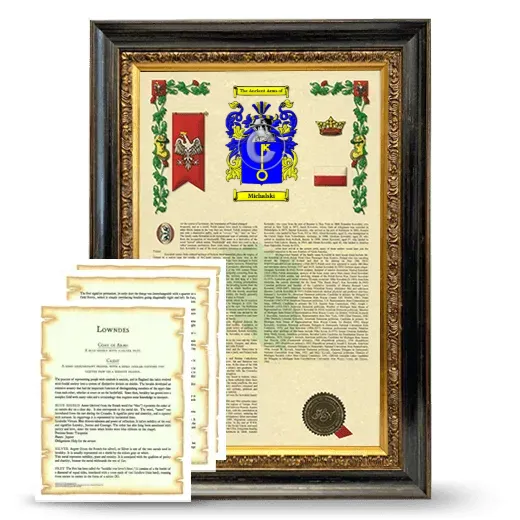 Michalski Framed Armorial History and Symbolism - Heirloom