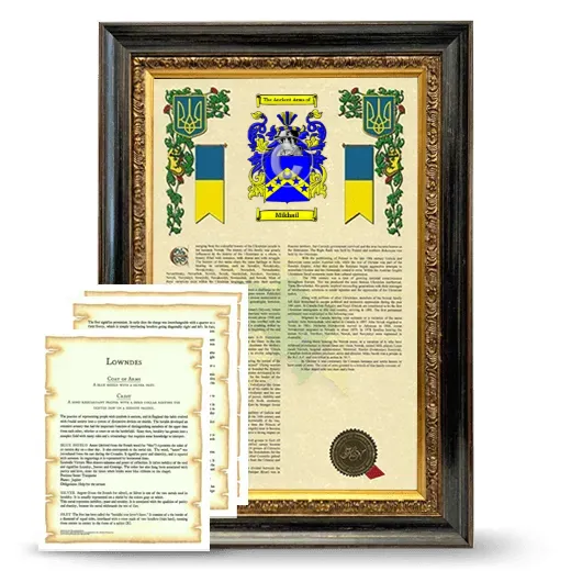 Mikhail Framed Armorial History and Symbolism - Heirloom