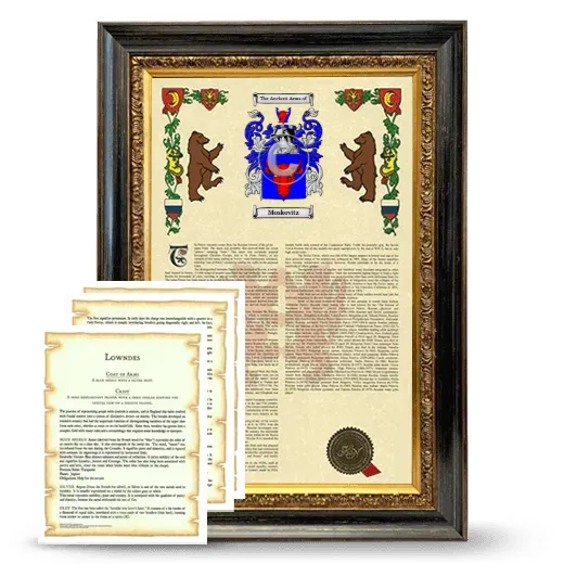 Moskovitz Framed Armorial History and Symbolism - Heirloom