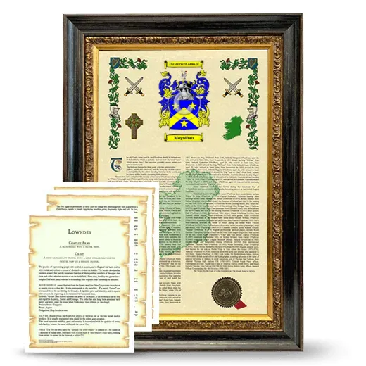 Moynihan Framed Armorial History and Symbolism - Heirloom