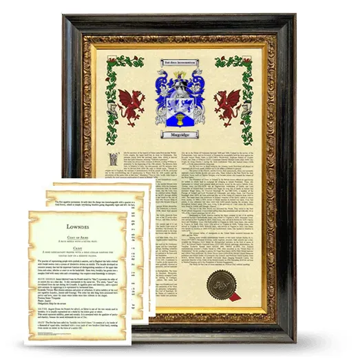 Mugridge Framed Armorial History and Symbolism - Heirloom