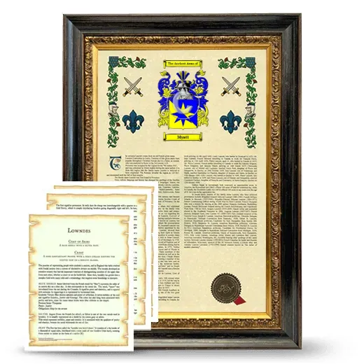 Myatt Framed Armorial History and Symbolism - Heirloom