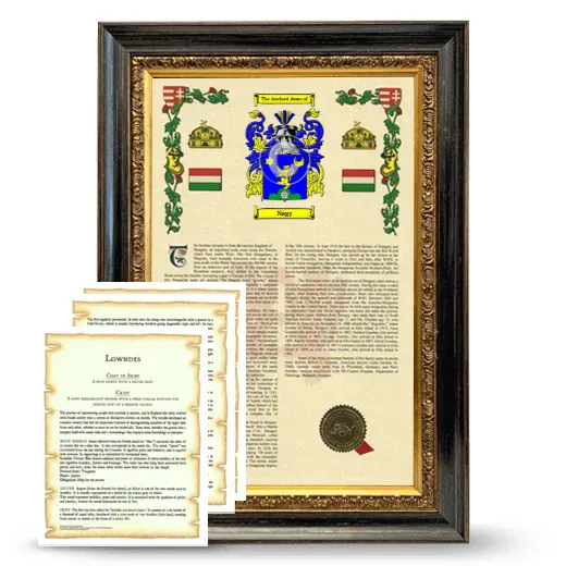 Nagy Framed Armorial History and Symbolism - Heirloom