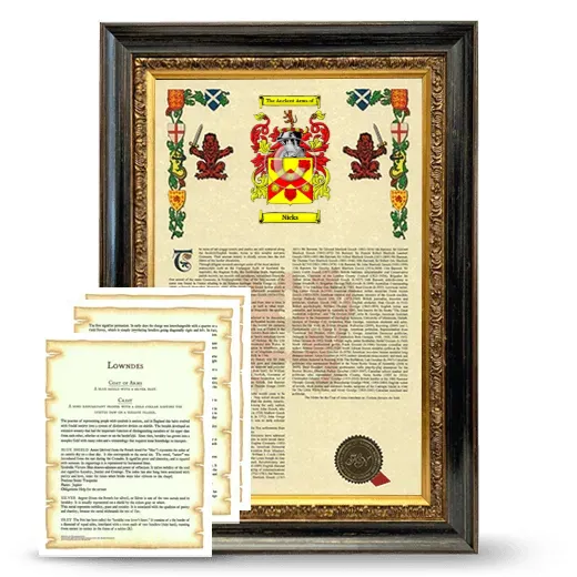 Nicks Framed Armorial History and Symbolism - Heirloom