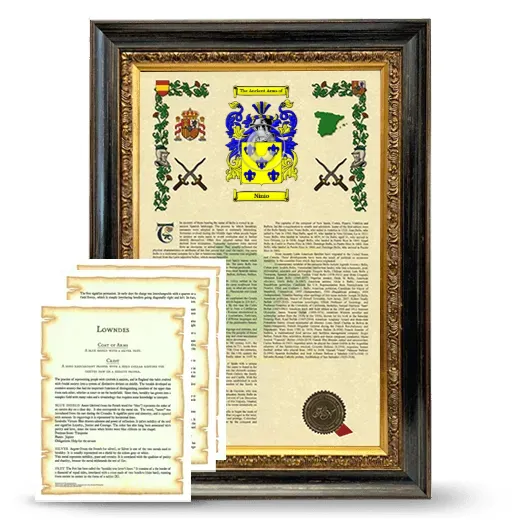 Ninio Framed Armorial History and Symbolism - Heirloom