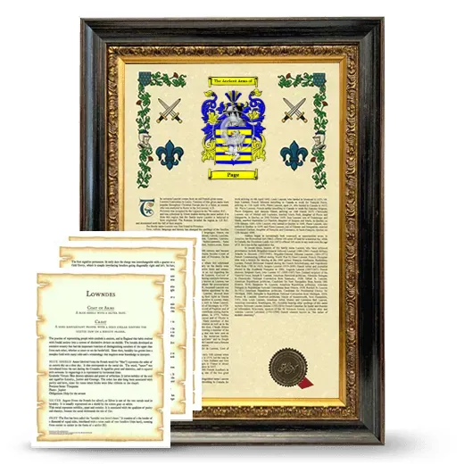 Page Framed Armorial History and Symbolism - Heirloom