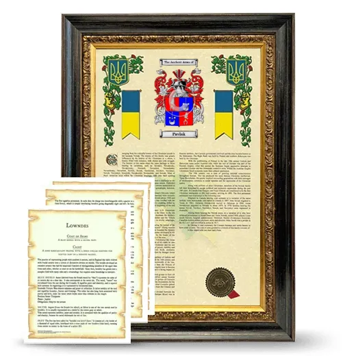 Pavlak Framed Armorial History and Symbolism - Heirloom