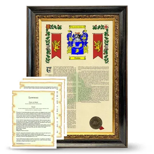Prodan Framed Armorial History and Symbolism - Heirloom