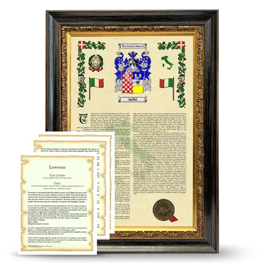 Raffel Framed Armorial History and Symbolism - Heirloom