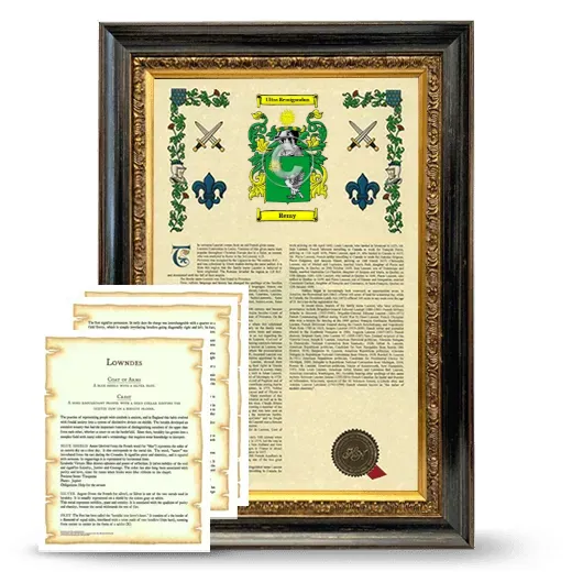 Remy Framed Armorial History and Symbolism - Heirloom