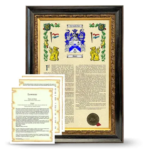 Rhett Framed Armorial History and Symbolism - Heirloom