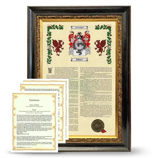 Roberts Framed Armorial History and Symbolism - Heirloom