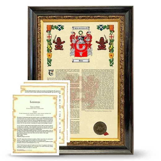 Ross Framed Armorial History and Symbolism - Heirloom
