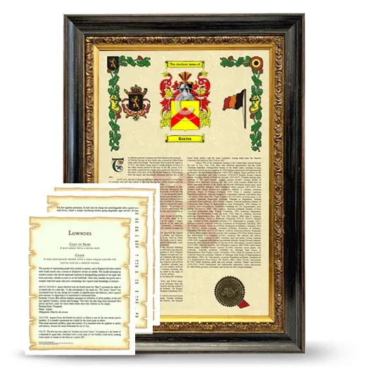 Rostes Framed Armorial History and Symbolism - Heirloom