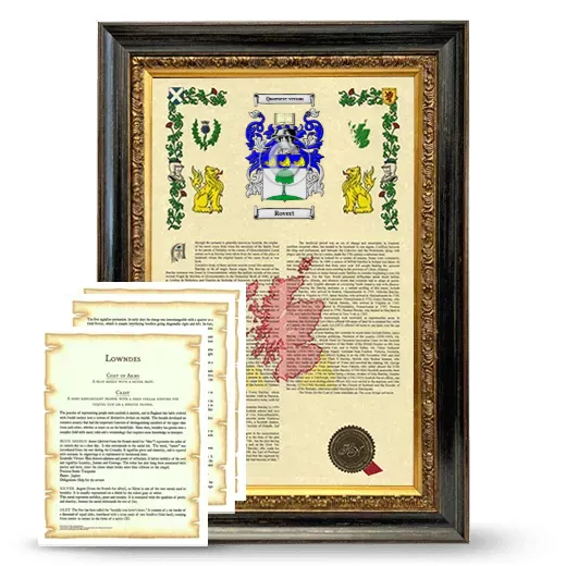Rovert Framed Armorial History and Symbolism - Heirloom