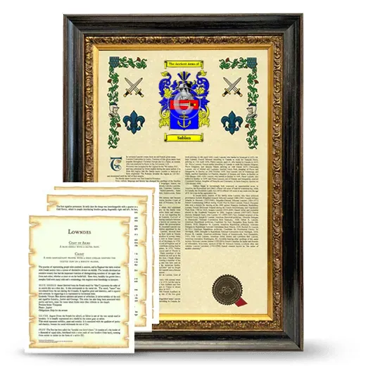Sablan Framed Armorial History and Symbolism - Heirloom