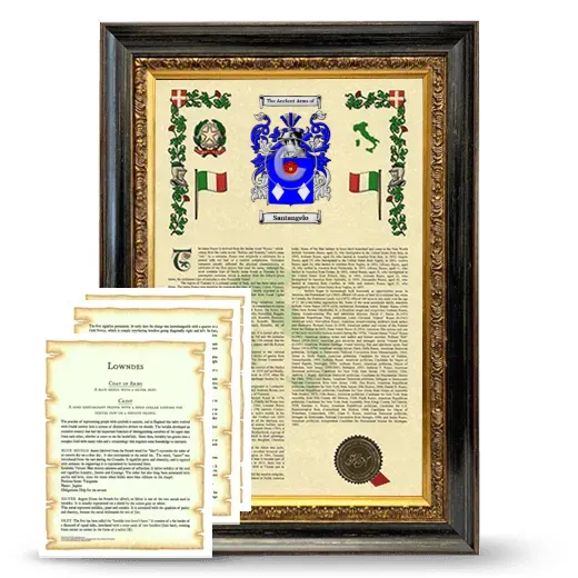 Santangelo Framed Armorial History and Symbolism - Heirloom